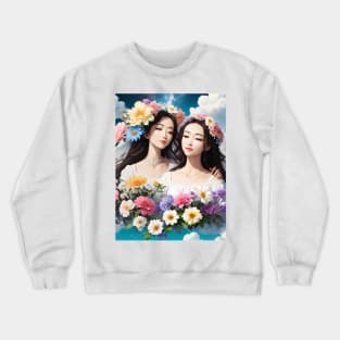 Celestial Blooms: Flowers in the Sky Crewneck Sweatshirt